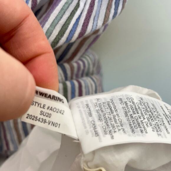 MADEWELL Striped Crewneck Button-Front Tiered Mini Dress {AA21} - Picture 8 of 8